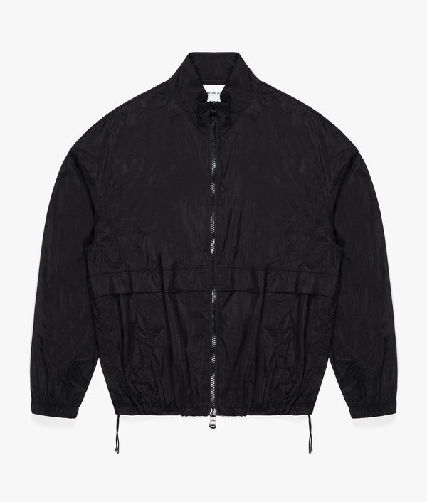 Oversized Crinkle Nylon Track Jacket Black | MKI MIYUKI ZOKU | EQVVS