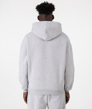 Oversized Uniform Hoodie in Grey from MKI MIYUKI ZOKU. Back model shot at EQVVS.