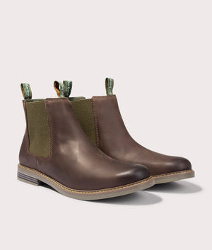 Barbour Farsley Chelsea Boots in Choco Brown, for men. EQVVS Angle Shot