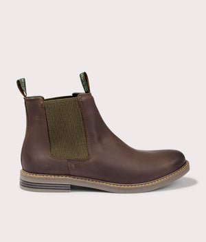 Barbour Farsley Chelsea Boots in Choco Brown, for men. EQVVS Side Shot