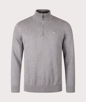 Barbour Cotton Half Zip in Grey Marl for Men at EQVVS Zip Up Shot