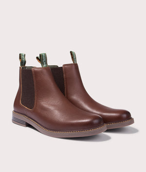 Barbour Lifestyle Barbour Farsley Chelsea Boots in Teak Brown, for men. EQVVS Angle Shot