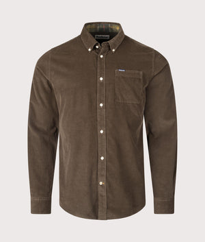 Barbour Ramsey Tailored Shirt in Brown. EQVVS front Shot.