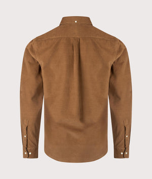 Barbour Ramsey Tailored Shirt in Sandstone Brown. Back Shot at EQVVS