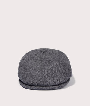 Barbour Claymore Bakerboy Cap in Charcoal Grey. EQVVS Front
Shot