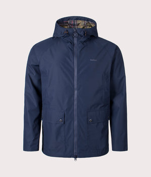 Barbour Hooded Domus Waterproof Jacket in Navy and Tart for Men at EQVVS