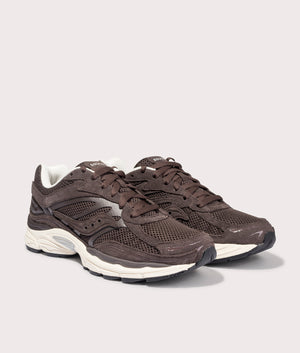 Progrid Omni 9 Sneakers in Coffee and Cream by Saucony at EQVVS. Pair Shot.