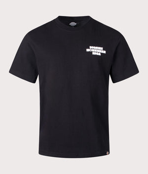 Dickies Victor T-Shirt in Black with Back Print, 100% Cotton. EQVVS Front  Shot