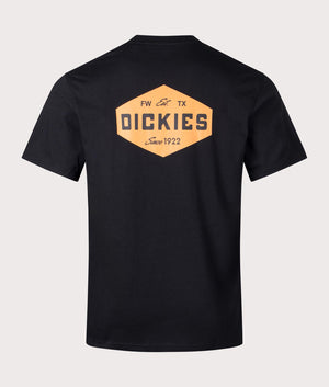 Dickies Emblem T-Shirt in Black with Back Print, 100% Cotton. EQVVS Back Shot