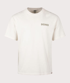 Dickies High Flying Workwear T-Shirt in Cloud White with Back Print, 100% Cotton. EQVVS Front Shot