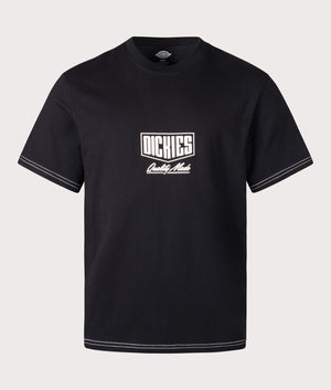 Dickies Philipsburg T-Shirt in Black. Shot at EQVVS. Front shot. 