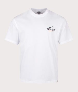 Dickies Industrial Zone T-Shirt in White. Shot at EQVVS.  Front image. 