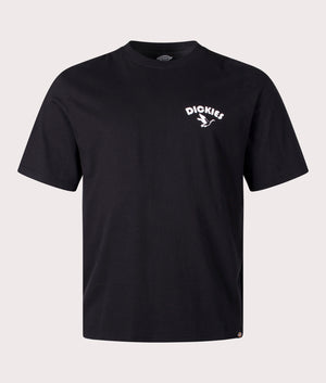 Dickies Goose T-Shirt in Black with Back Print, 100% Cotton. EQVVS Front Shot