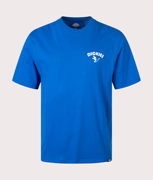 Dickies Goose T-Shirt in Turkish Sea Blue with Back Print, 100% Cotton. EQVVS Front Print
