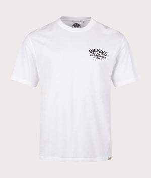 Dickies Companion T-Shirt in White with Back Print, 100% Cotton. EQVVS Front Shot