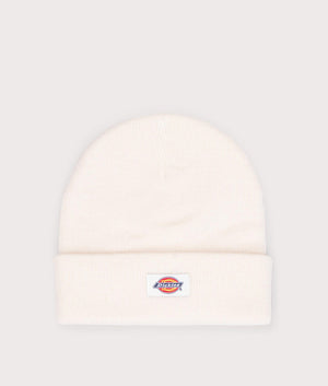 Dickies Gibsland Beanie in Ecru White, 100% Acrylic. EQVVS Front Shot