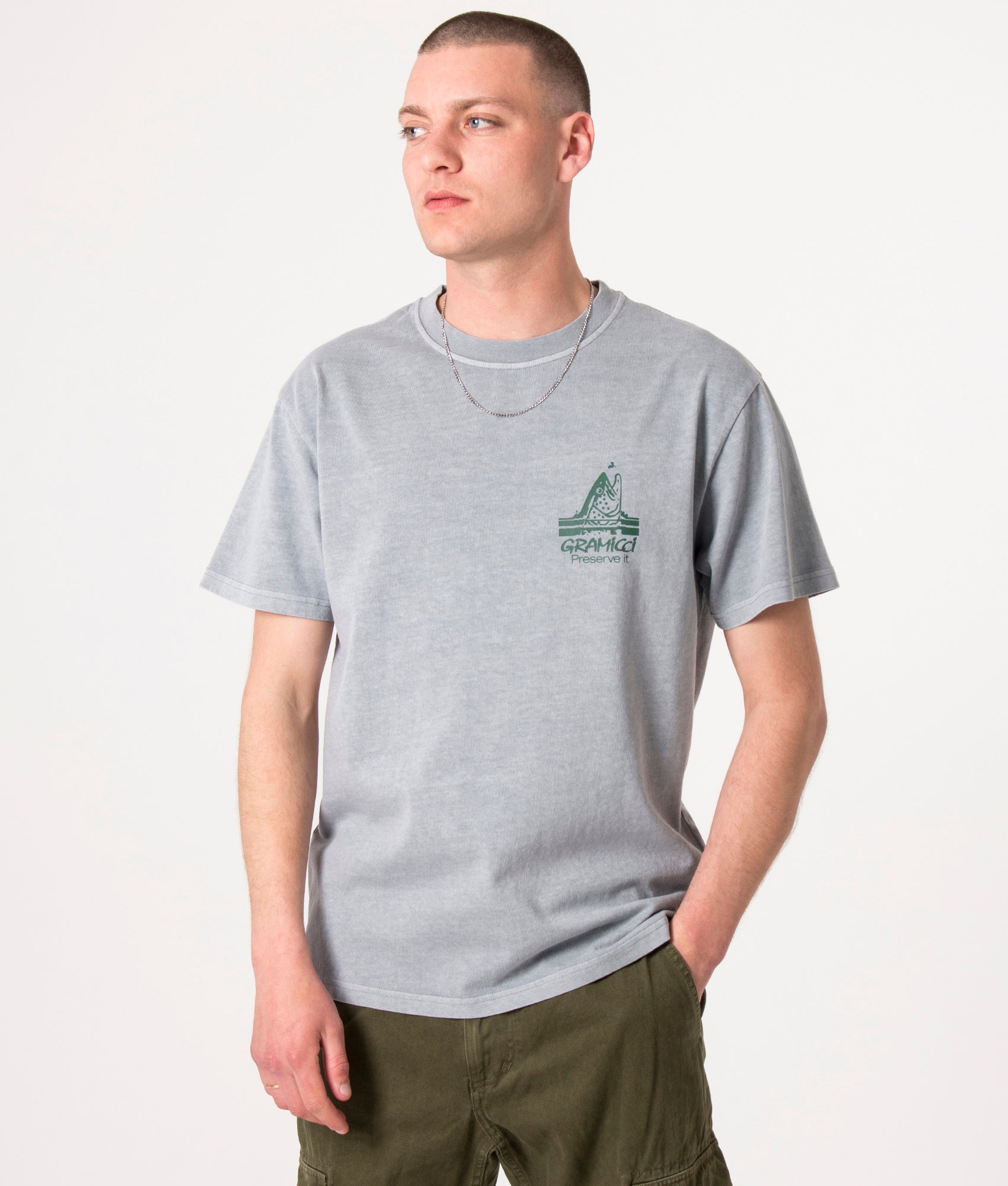 Trout T-Shirt Smoky Slate Pigment | Gramicci | EQVVS