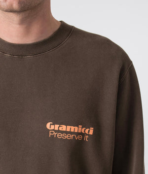 Relaxed-Fit-Preserve-It-Sweatshirt-Brown-Pigment-Gramicci-EQVVS-Detail-Image