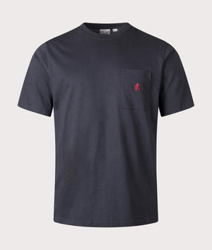 Gramicci One Point tee in vintage black with chest pocket logo at EQVVS menswear front shot 