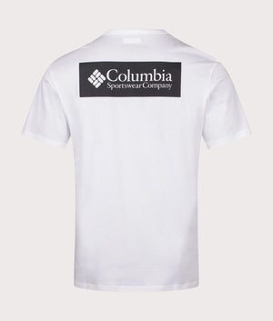 Columbia North Cascades T-Shirt in White. Shot at EQVVS. Back Shot