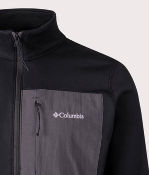 Columbia Hike Quarter Zip II Sweatshirt in Black. Shot at EQVVS.  Detail shot. 