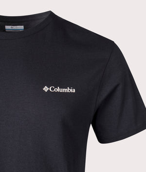 Columbia, North Cascades Short Sleeve T-Shirt, Black/ hex flag, EQVVS Menswear, detailed photo shot