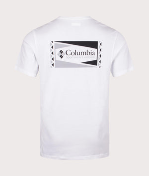 Columbia, North Cascades Short Sleeve T-Shirt, white/ hex flag, EQVVS Menswear, back photo shot