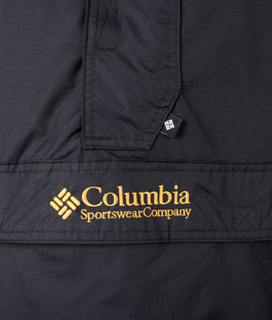 Columbia, challenger ll insulated pullover, black/ camel brown, EQVVS Menswear, detailed photo shot