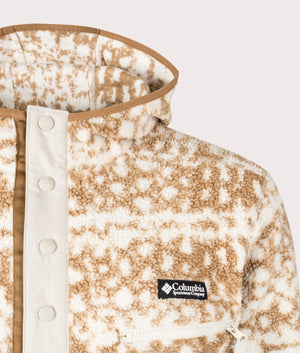 Columbia, Helvetia II Printed Hoodie, camel, EQVVS Menswear, detailed photo shot