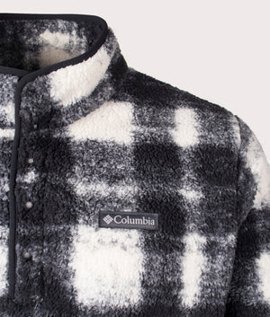 Columbia, Rugged Ridge Half Snap Fleece, chalk ombur, 100% polyester sherpa, EQVVS Menswear, detailed shot photo