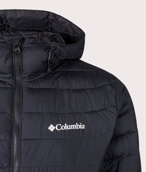 Columbia, Powder Lite II Hooded Jacket, black, EQVVS Menswear, detailed photo shot