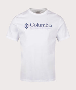 Columbia, CSC Basic Logo T-Shirt, White/CSC Retro Logo, Eqvvs Menswear, front shot angle