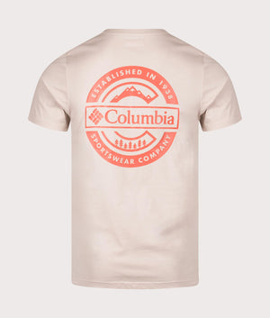 Columbia, Rapid Ridge Back Graphic T-Shirt II, Dark Stone/Button Badge, Eqvvs Menswear, back shot angle