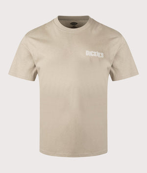 Dickies Bricklane T-Shirt in Desert Sand. Shot at EQVVS.  Front shot. 