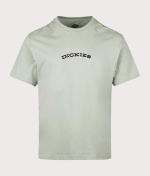 Dickies Relaxed Fit Outdoor T-Shirt in Iceberg Green. Shot at EQVVS. Front shot 