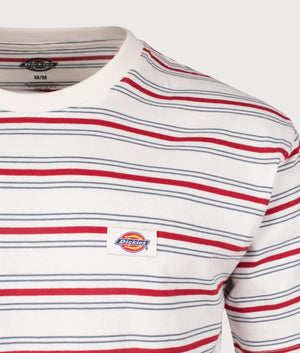 Dickies Lewistown Stripe T-Shirt in Egret. Shot at EQVVS. Detail shot. 