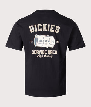 Dickies Service Crew T-Shirt in Black. Shot at EQVVS.  Back shot. 