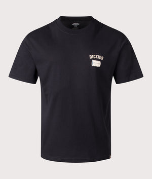 Dickies Service Crew T-Shirt in Black. Shot at EQVVS.  Front shot. 