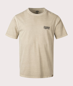 Dickies  Service Station T-Shirt in Desert Sand. Shot at EQVVS.  Front detail shot 