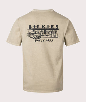 Dickies  Service Station T-Shirt in Desert Sand. Shot at EQVVS.  Back detail shot 