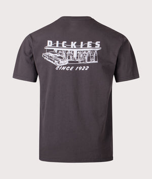 Dickies Service Station T-Shirt in Black. Shot at EQVVS.  Back Shot. 