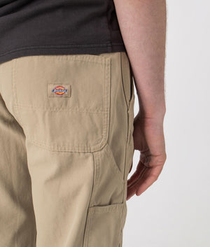 Dickies Canvas Carpenter Lighweight Trousers in Desert Sand. Shot at EQVVS. Detail shot. 