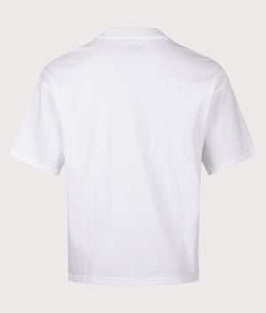 Dickies Laundry Boxy T-Shirt in White. Shot at EQVVS.  Back shot. 