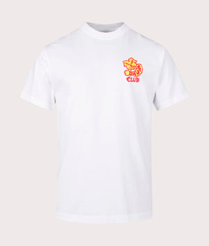 Huf Club T-Shirt in White. EQVVS Front Angle Shot.