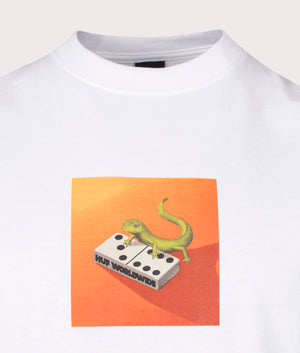 Gecko T-Shirt in White by HUF. EQVVS Detail Shot.