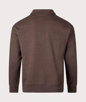 Huf Slate Quarter Zip Sweatshirt in Espresso at EQVVS Menswear back shot