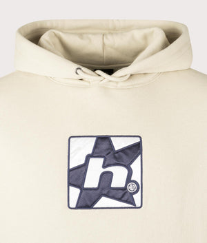 HUF H Star Hoodie in Stone Beige at EQVVS Detail Shot