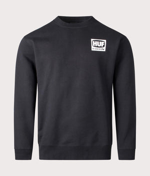 Huf As Seen On TV Sweatshirt in black at EQVVS Menswear front shot