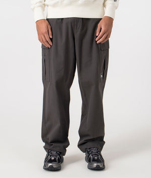 Huf Relaxed Fit Huf Leisure Cargo Pants in Black at EQVVS Menswear Front shot