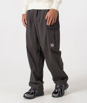 Huf Relaxed Fit Huf Leisure Cargo Pants in Black at EQVVS Menswear side shot